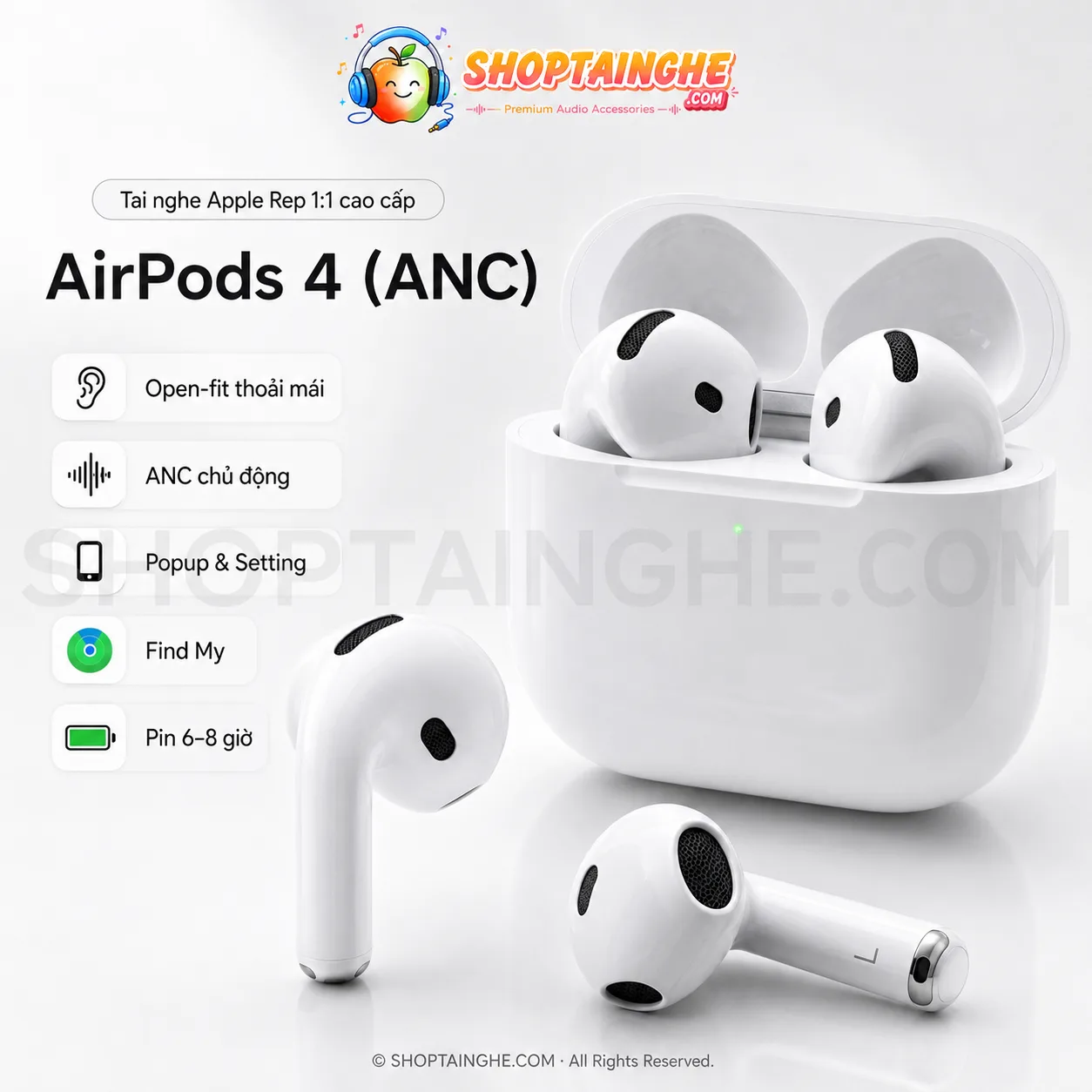 Tai Nghe AirPods 4 Rep 1:1 Cao Cấp