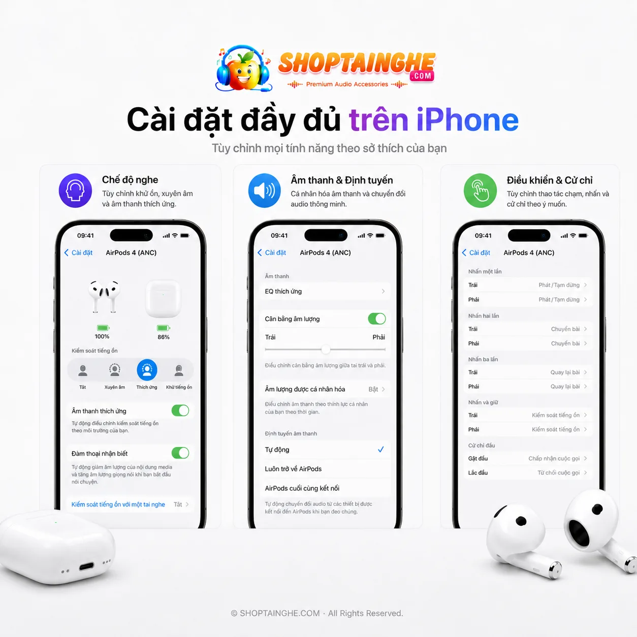 Tai Nghe AirPods 4 Rep 1:1 Cao Cấp