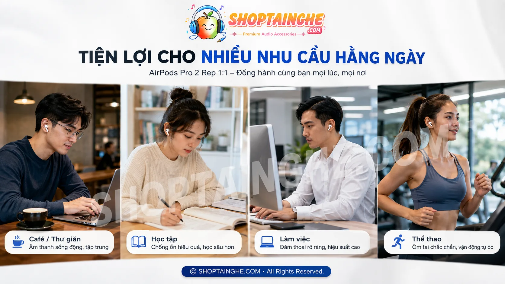 AirPods Pro 2 Rep 1:1 Có Tốt Không? Có Nên Mua Không? 4 Airpods Pro 2 Tiện Lợi Cho Nhiều Nhu Cầu Hằng Ngày