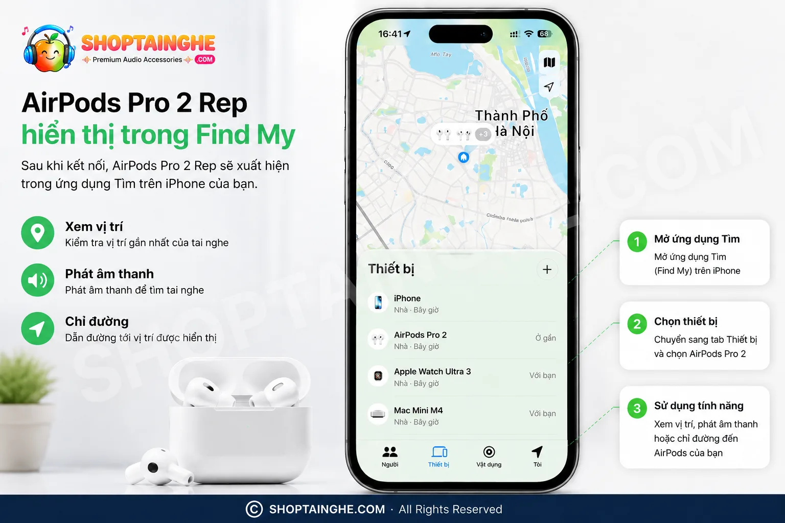 AirPods Pro 2 Rep Có Find My Không? Cách Định Vị Và Tìm Tai Nghe 2 Airpods Xuất Hiện Trong Ứng Dụng Find My Trên Iphone