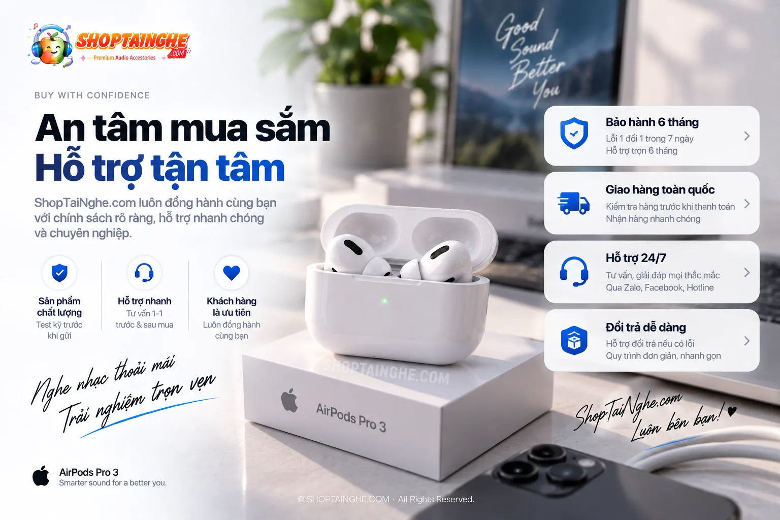 Tai Nghe AirPods Pro 3 Rep 1:1 Cao Cấp 14 An Tâm Mua Airpods Pro 4 Rep 1-1 Cao Cấp Tại Shoptainghe.com