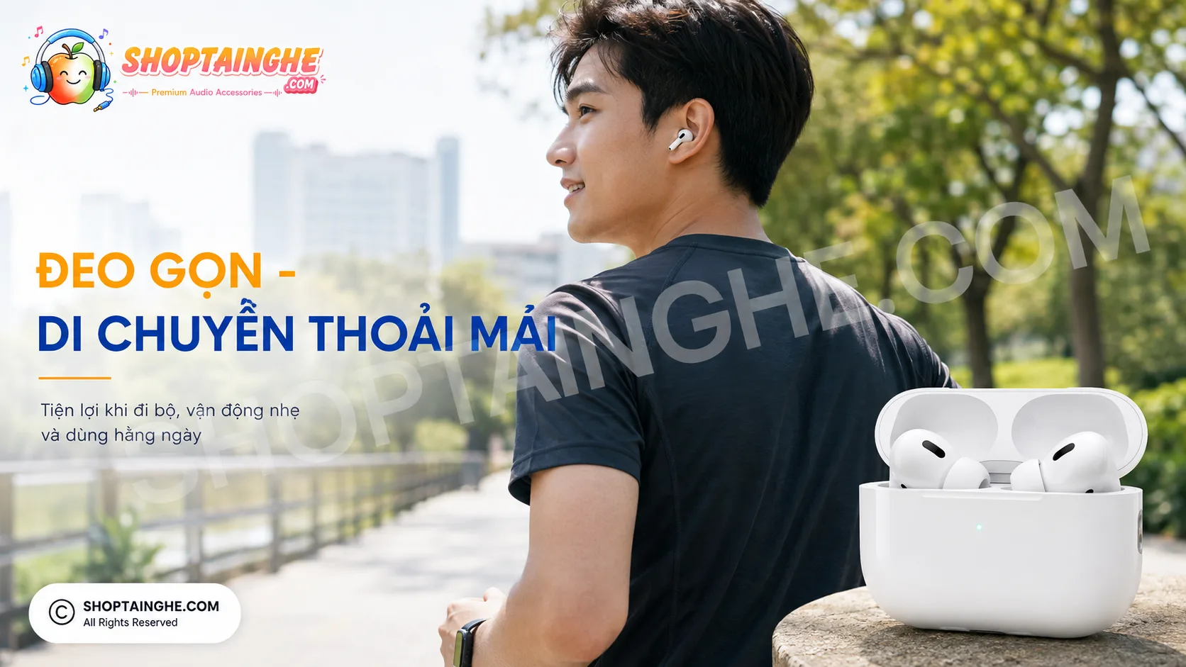 AirPods Pro 2 Rep 1:1 Có Tốt Không? Có Nên Mua Không? 2 Đeo Gọn, Di Chuyển Thoải Mái Khi đeo Airpods Pro 2