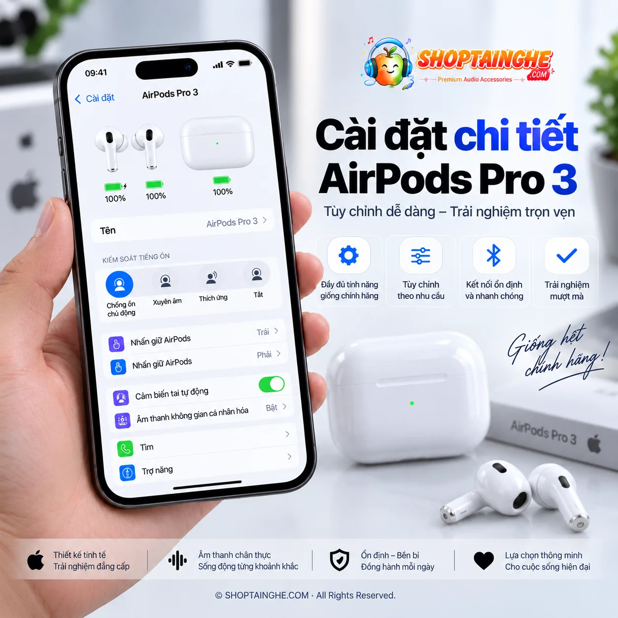 Tai Nghe AirPods Pro 3 Rep 1:1 Cao Cấp