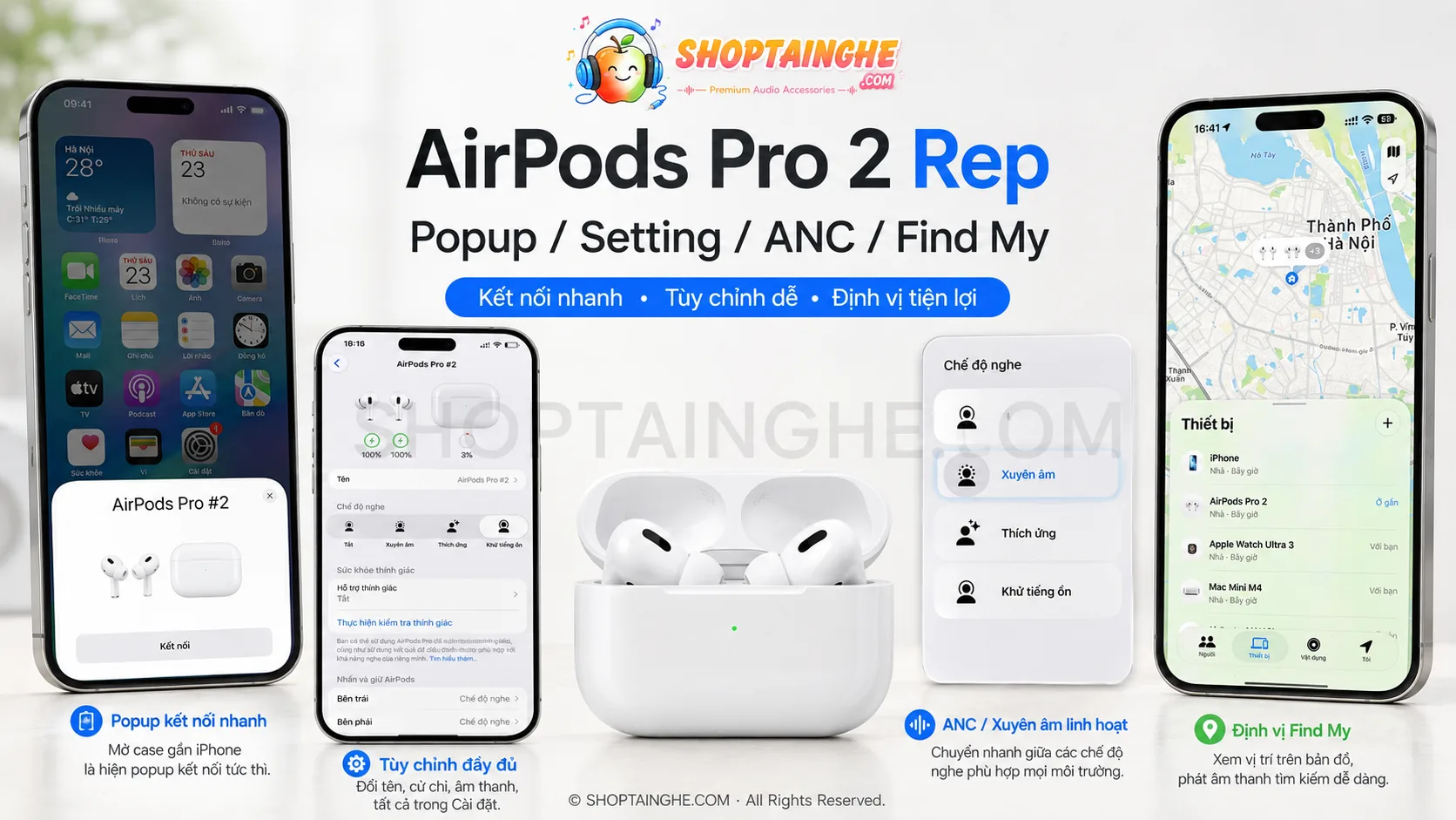 AirPods Pro 2 Rep Khác Gì Chính Hãng? Có Dễ Phân Biệt Không? 2 Airpods pro 2 rep khác gì chính hãng
