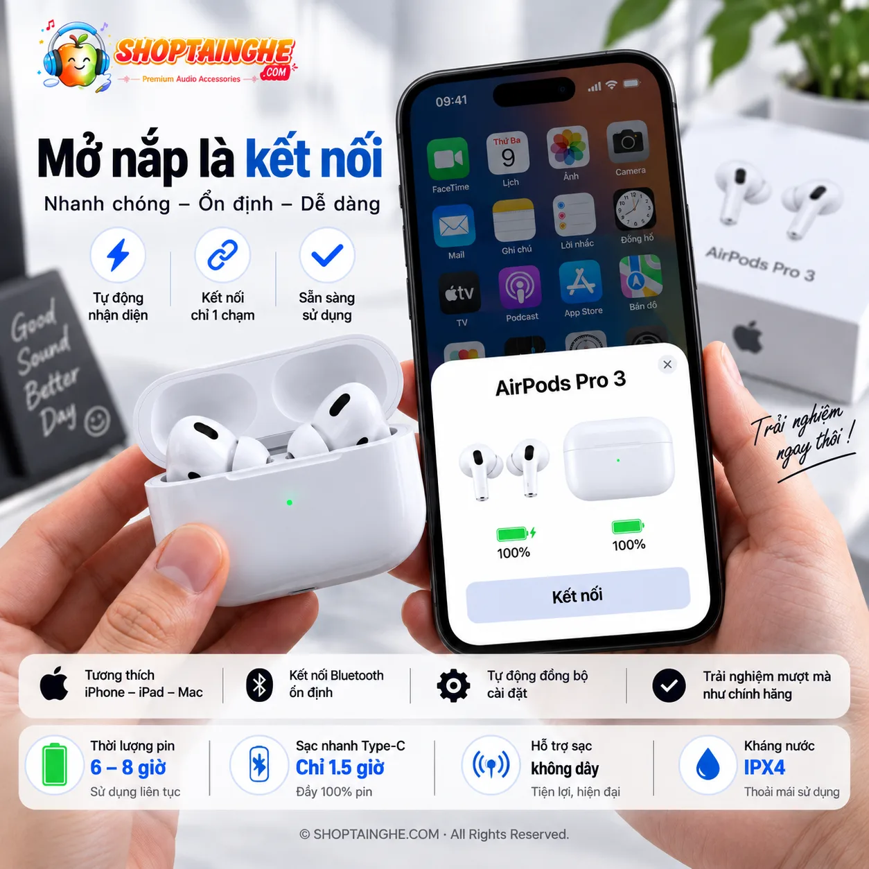 Tai Nghe AirPods Pro 3 Rep 1:1 Cao Cấp