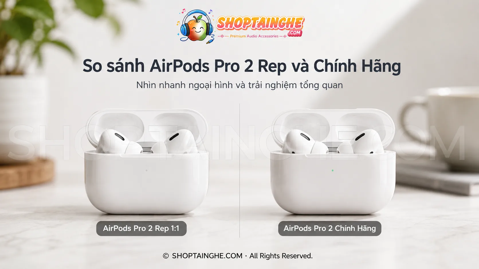 AirPods Pro 2 Rep Khác Gì Chính Hãng? Có Dễ Phân Biệt Không? 1 So Sánh Airpods Pro 2 Rep Và Chính Hãng
