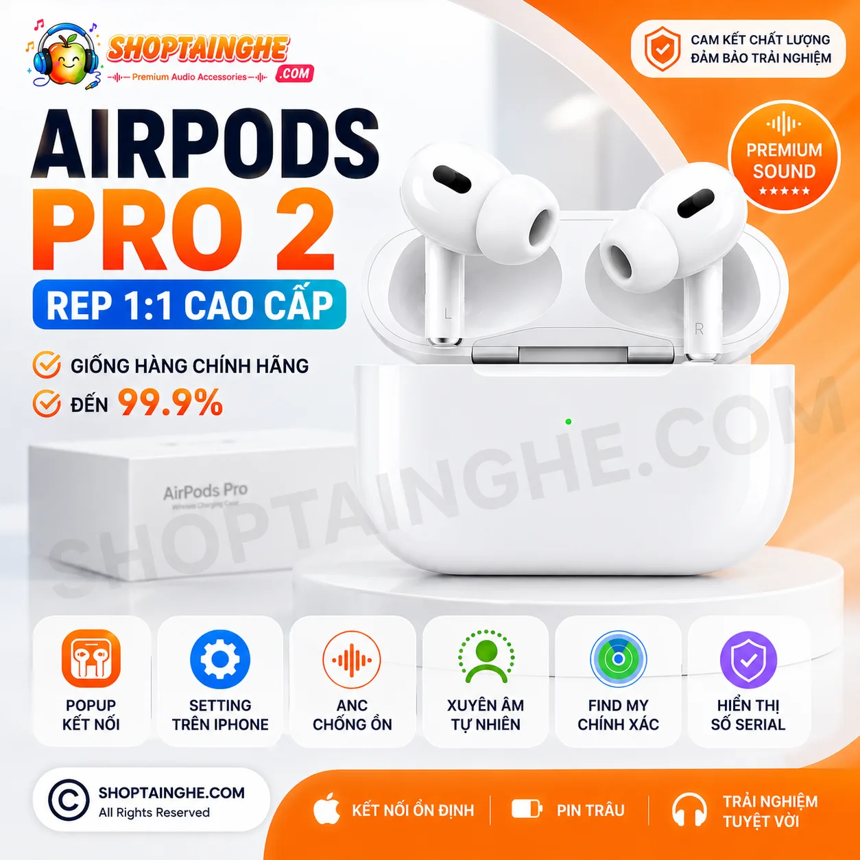 Tai Nghe AirPods Pro 2 Rep 1:1 Cao Cấp