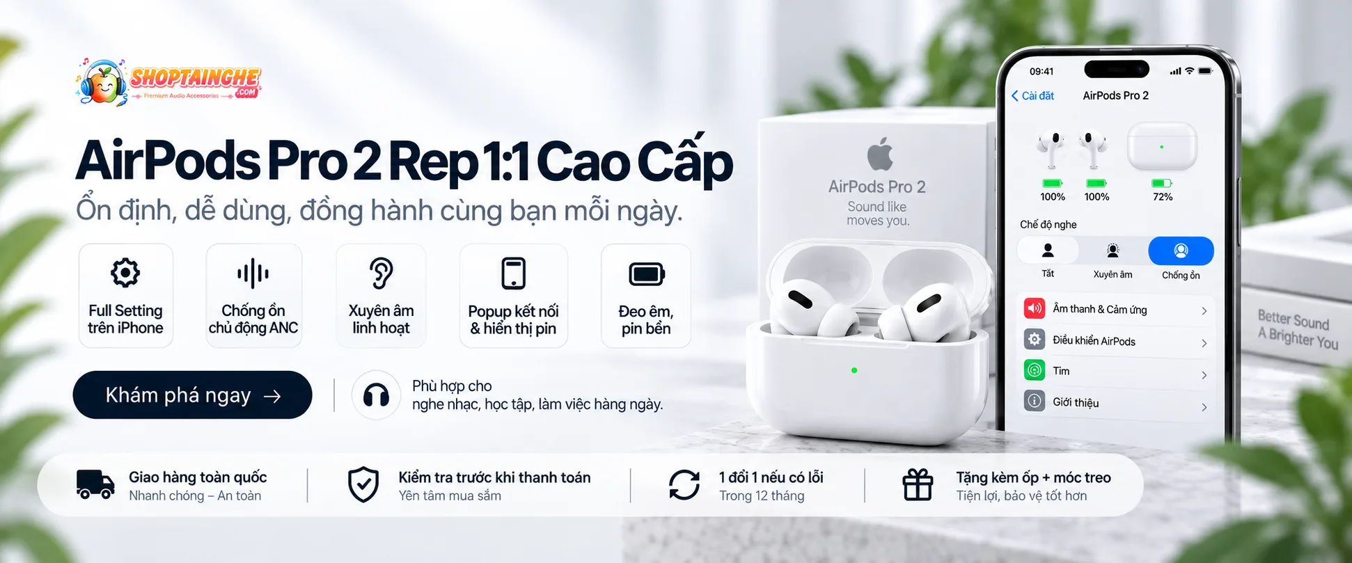 Banner Tai Nghe Airpods Pro 2 Rep 1-1 Cao Cấp